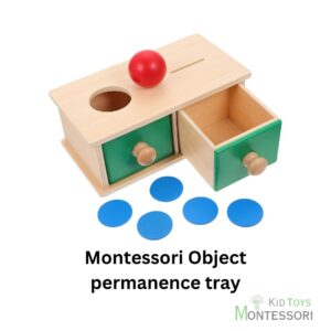 Montessori object permanence tray.