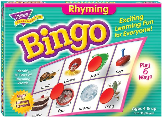 rhyming bingo game.